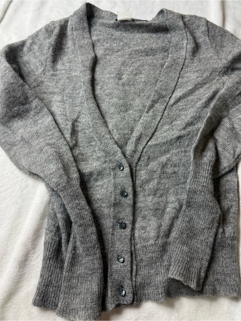 J. Crew Heather Gray V-Neck Button Cardigan